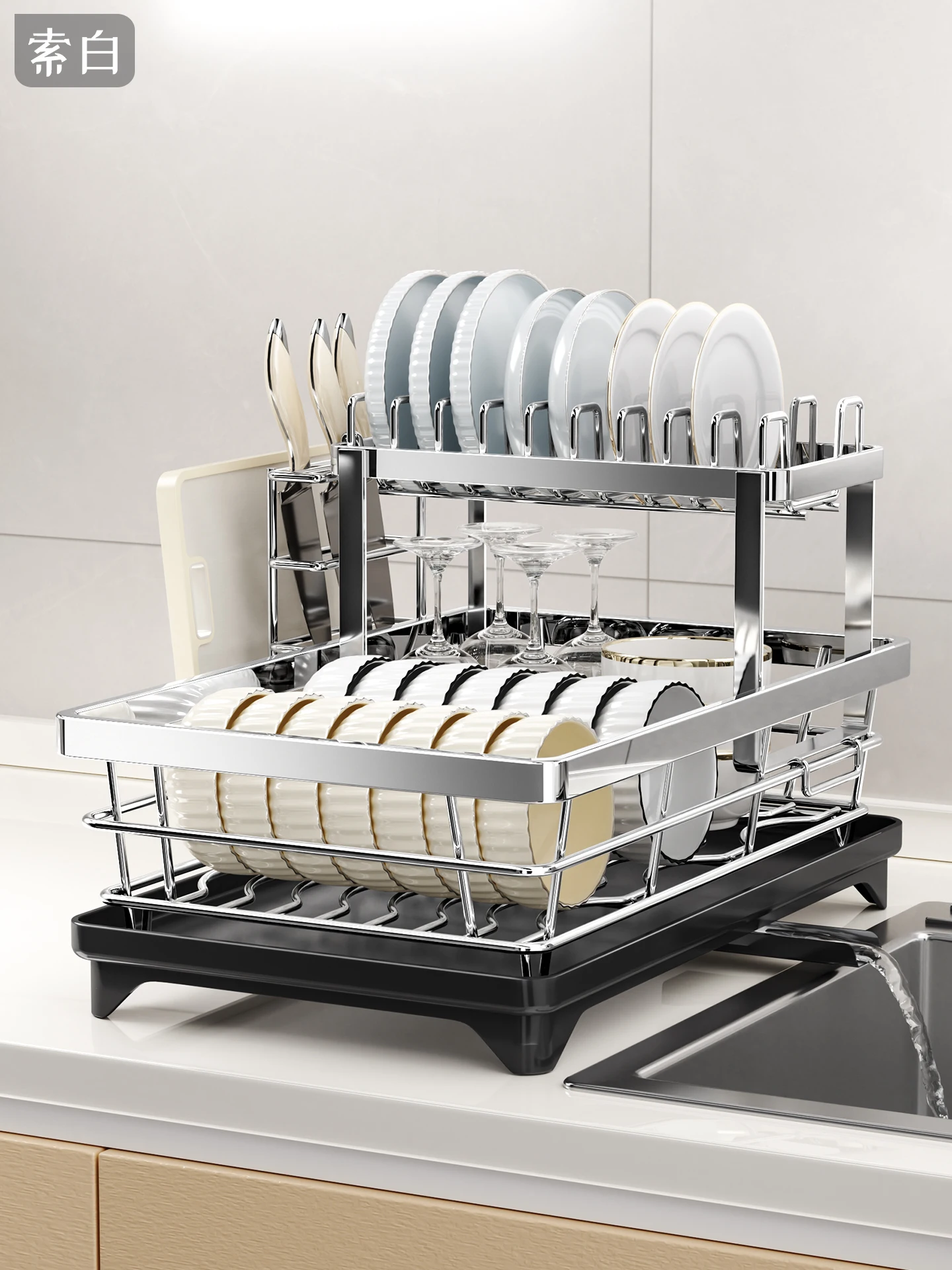 Kitchen 304 Stainless Steel Bowl Dish Drainer Rack Multi-layer Sink Top Utensil Storage Shelf Rustproof Surface Processing
Kitchen 304 Stainless Steel Bowl Dish Drainer Rack Multi-layer Sink Top Utensil Storage Shelf Rustproof Surface Processing