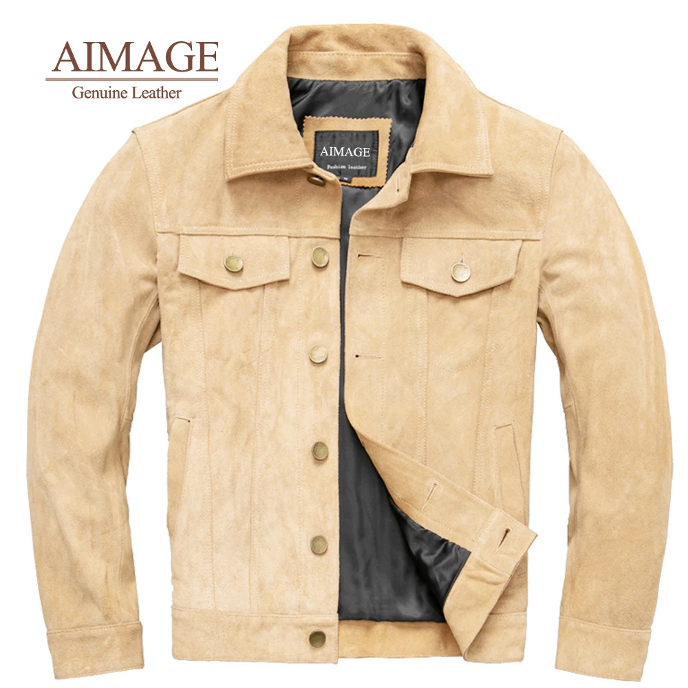 Classic Men England style Suede jacket thick cowhide coat men casual genuine leather clothes PY223
Classic Men England style Suede jacket thick cowhide coat men casual genuine leather clothes PY223