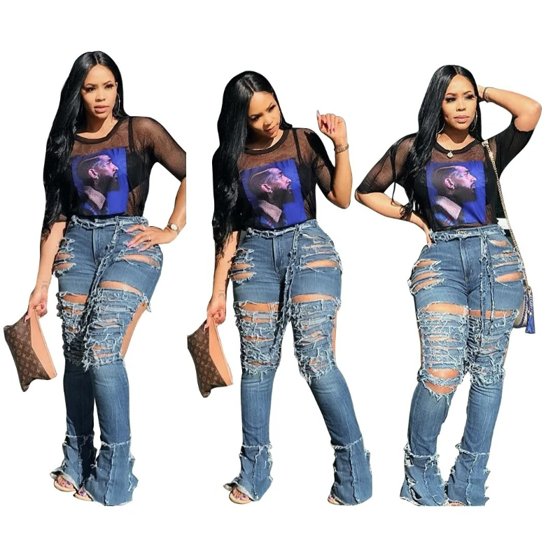 Denim Pant Women Hollow High Street Jeans Long Flare Pants Slim Fit Hole Trousers Streetwear Elegant Splice Spring 2025
Denim Pant Women Hollow High Street Jeans Long Flare Pants Slim Fit Hole Trousers Streetwear Elegant Splice Spring 2025