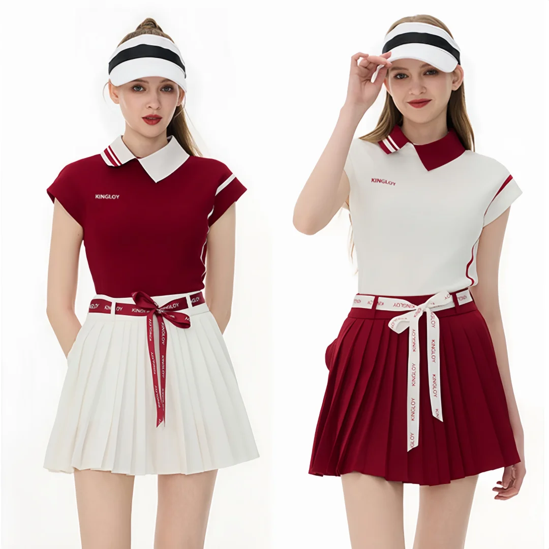 KINGLOY Golf женская модная рубашка без рукавов с воротником и короткими рукавами 25, новый комплект для занятий спортом на открытом воздухе, модная красная плиссированная юбка
KINGLOY Golf женская модная рубашка без рукавов с воротником и короткими рукавами 25, новый комплект для занятий спортом на открытом воздухе, модная красная плиссированная юбка