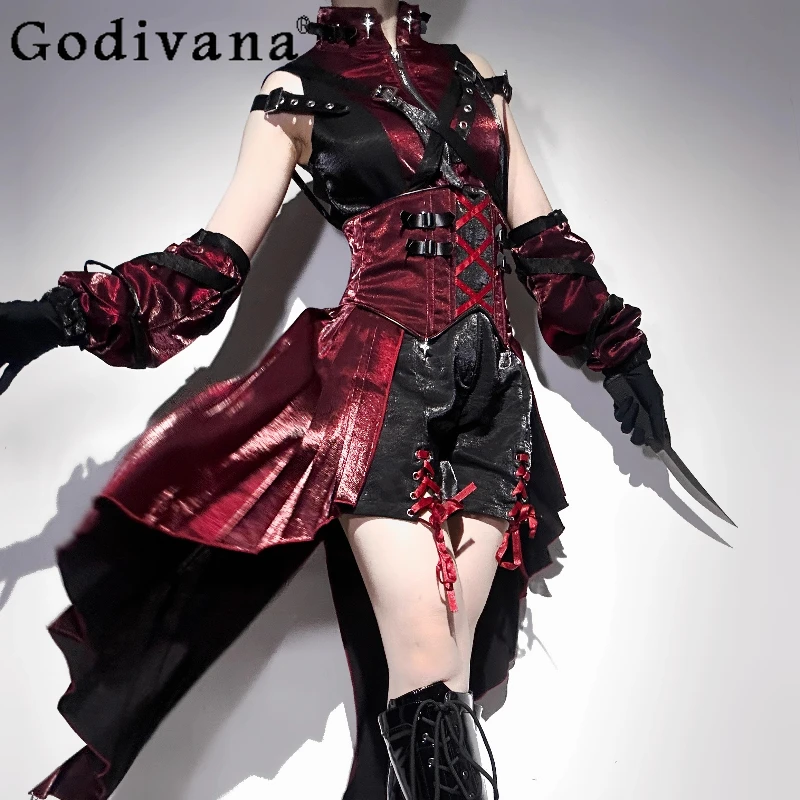 Girl's Original Lolita Top Shorts Strap Skirt Sleeve Set Women Halloween Party Cosplay Suits Ladies Carnival Role Play Outfits
Girl's Original Lolita Top Shorts Strap Skirt Sleeve Set Women Halloween Party Cosplay Suits Ladies Carnival Role Play Outfits