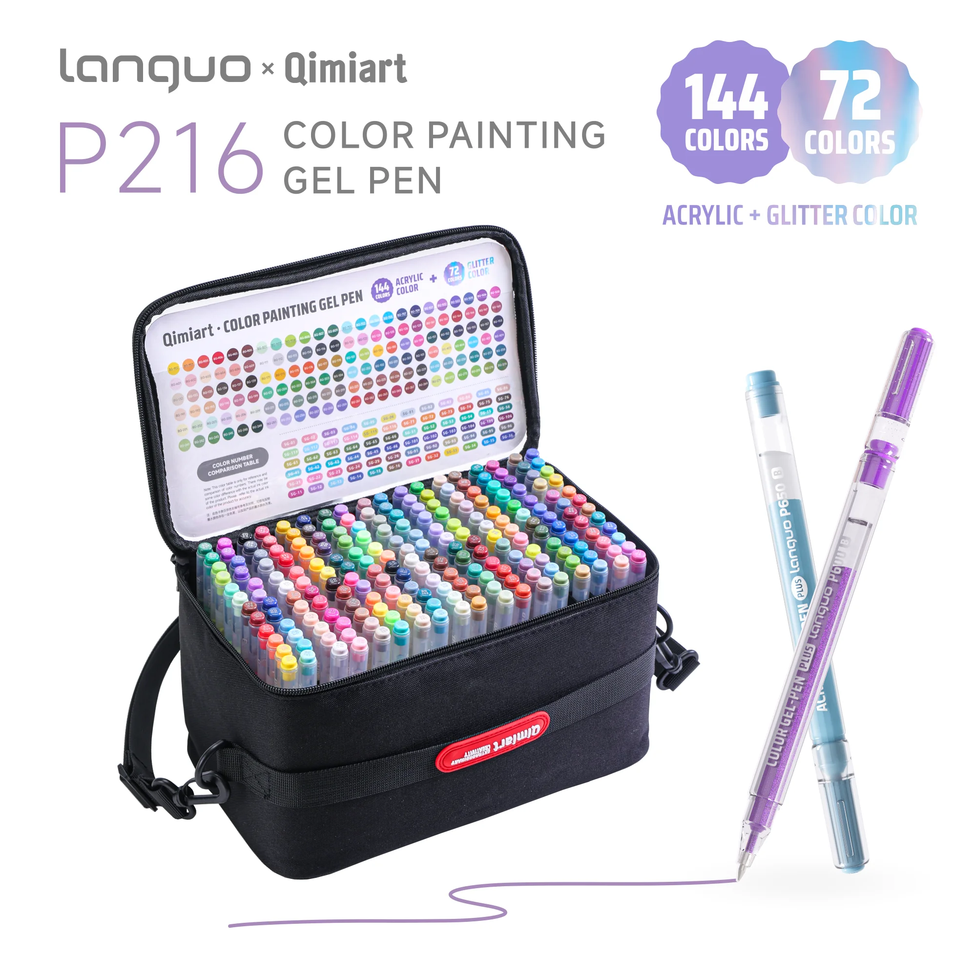 Languo 216-Color Acrylic & Glitter Gel Pen Kit with Organizer Bag Professional Paint Pens for Artists, Canvas, Rock Paining
Languo 216-Color Acrylic & Glitter Gel Pen Kit with Organizer Bag Professional Paint Pens for Artists, Canvas, Rock Paining