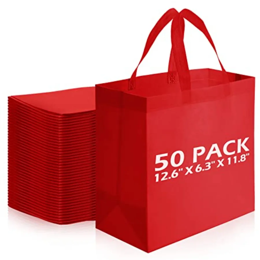 50 Pieces Reusable Totes Bag Bulk Shopping Bags Non Woven Grocery handbag with Handles Foldable for Boutiques
50 Pieces Reusable Totes Bag Bulk Shopping Bags Non Woven Grocery handbag with Handles Foldable for Boutiques
