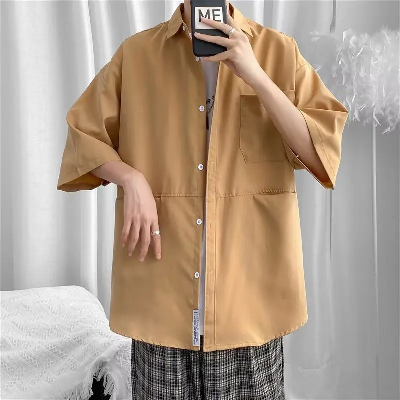 Loose Fit Short Sleeve Men's Shirt Jacket Hong Kong Style Thin Trendy Workwear Japanese Style Half Sleeve Blouse
Loose Fit Short Sleeve Men's Shirt Jacket Hong Kong Style Thin Trendy Workwear Japanese Style Half Sleeve Blouse