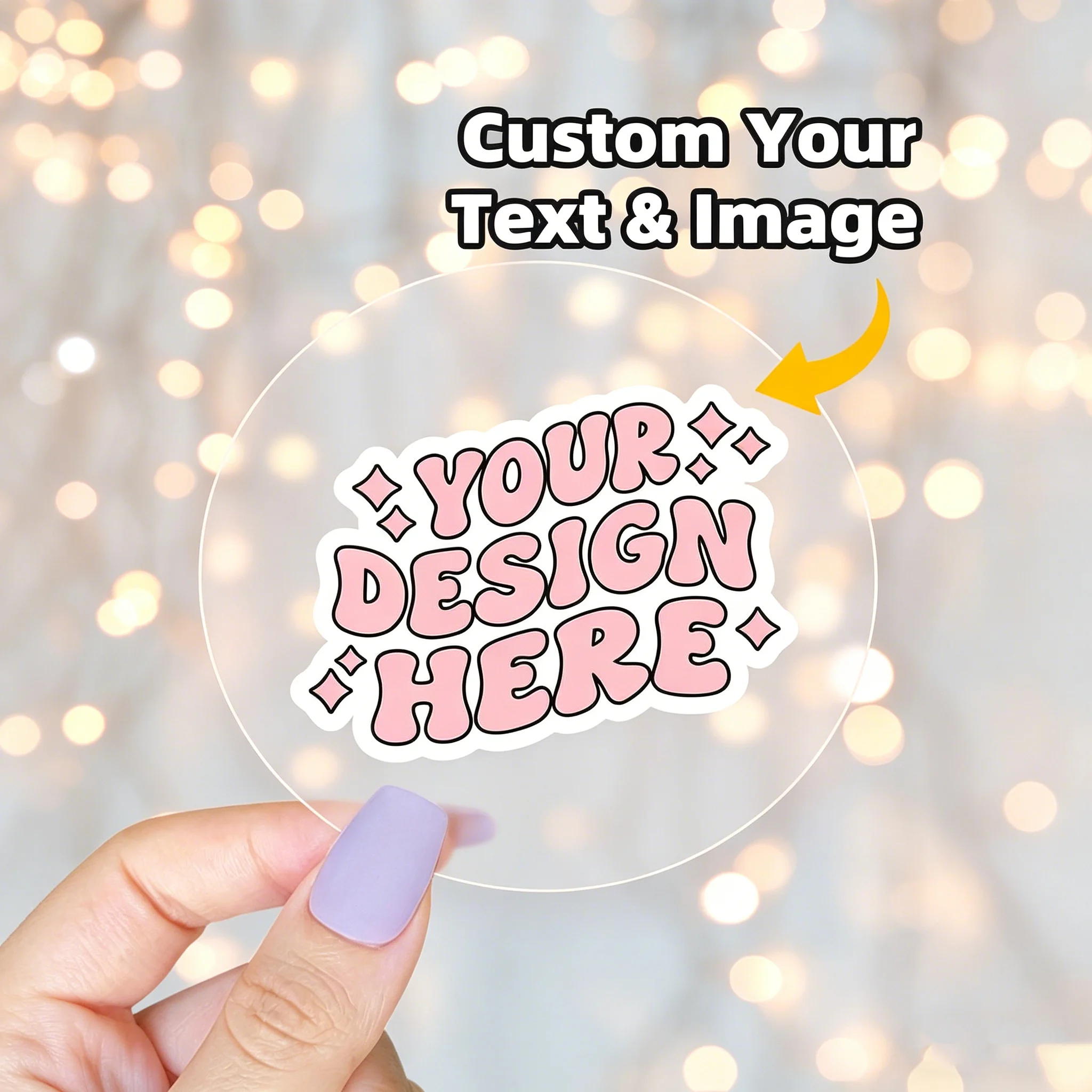 4.5CM Waterproof Clear Round Custom Stickers Personalized Photo/Text Transparent Vinyl Decals for Gift Sealing
4.5CM Waterproof Clear Round Custom Stickers Personalized Photo/Text Transparent Vinyl Decals for Gift Sealing