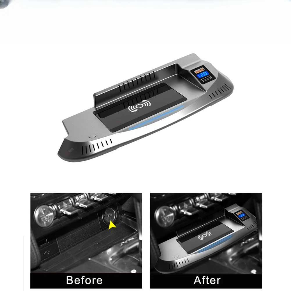 Wireless Car Charging Panel 15W for Ford For Mustang 2015 to 2020 Fast Charge Mount In-Car Compatible Silver Finish
Wireless Car Charging Panel 15W for Ford For Mustang 2015 to 2020 Fast Charge Mount In-Car Compatible Silver Finish