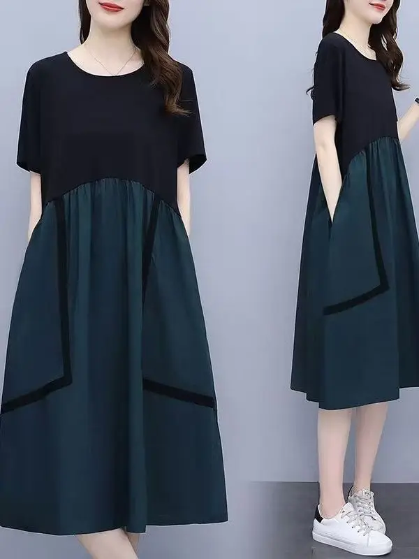 Slimming Patterned Summer Midi Dress for Women plus Size Color Block Conceal Tummy Casual Elegant Style Polyester Fiber
Slimming Patterned Summer Midi Dress for Women plus Size Color Block Conceal Tummy Casual Elegant Style Polyester Fiber