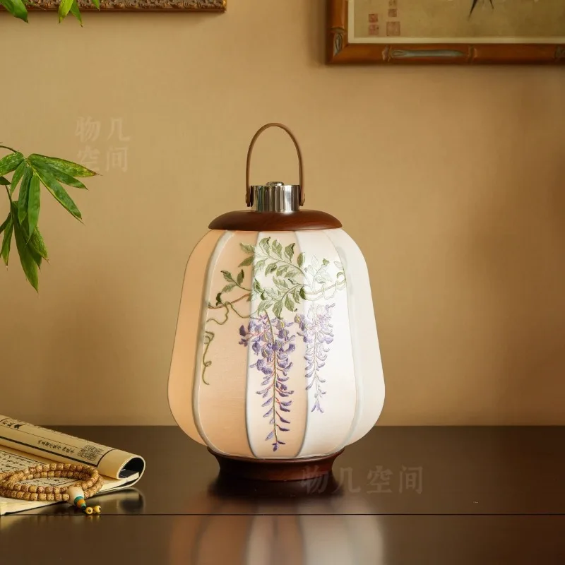 Space new Chinese French retro embroidery fabric calligraphy desk lamp wireless solid wood portable bedside night light
Space new Chinese French retro embroidery fabric calligraphy desk lamp wireless solid wood portable bedside night light