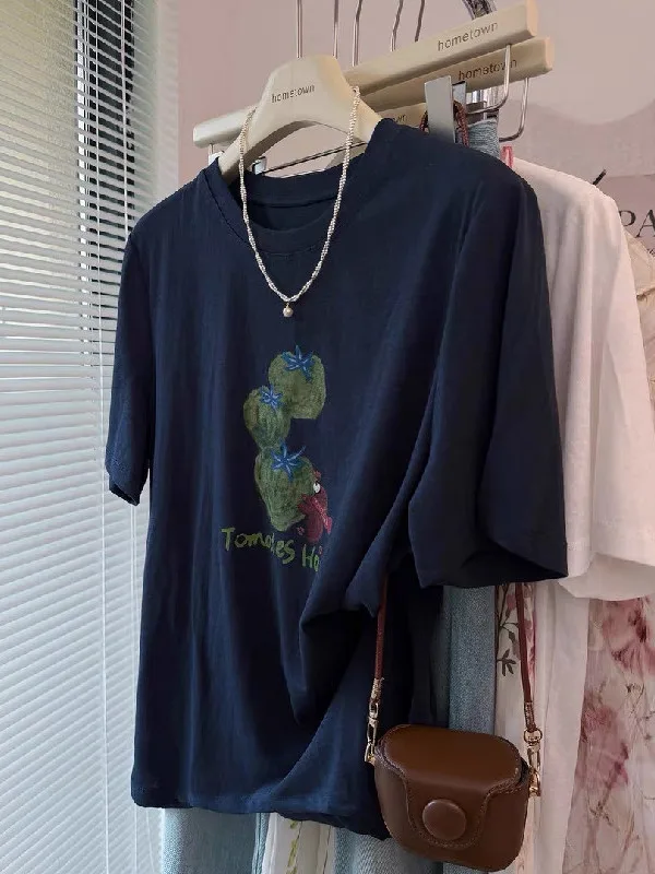 plus Size Women's T-Shirt Vintage Oil Painting Fruit Print Short Sleeve Loose Fit Summer Base Layer Top Breathable Cotton
plus Size Women's T-Shirt Vintage Oil Painting Fruit Print Short Sleeve Loose Fit Summer Base Layer Top Breathable Cotton