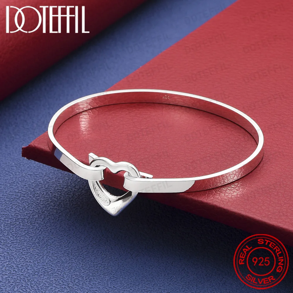925 Sterling Silver Heart Open Bangle Bracelet For Woman Man Wedding Engagement Fashion Charm Party Jewelry
925 Sterling Silver Heart Open Bangle Bracelet For Woman Man Wedding Engagement Fashion Charm Party Jewelry