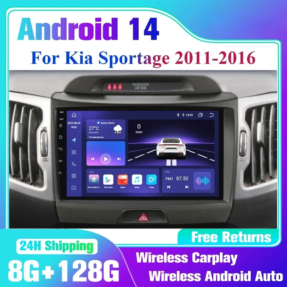 Android14 Auto Radio For KIA Sportage 3 2010-2016 car Radio multimedia player GPS navigation wireless Carplay Auto BT AI
Android14 Auto Radio For KIA Sportage 3 2010-2016 car Radio multimedia player GPS navigation wireless Carplay Auto BT AI