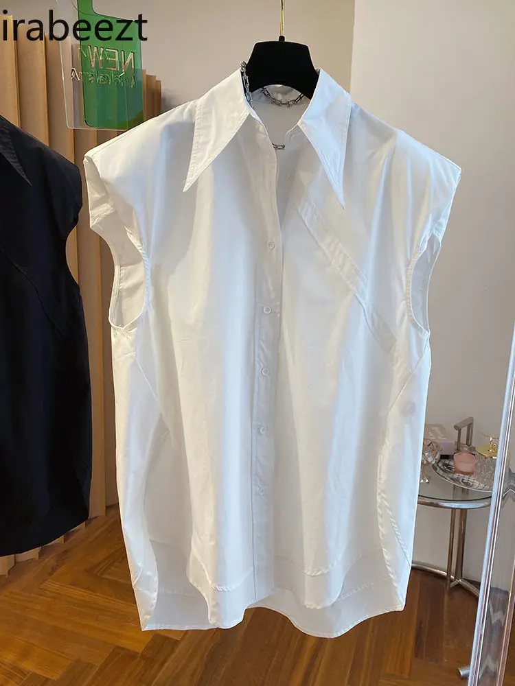 Light Luxury Designer Blouse for Women Summer Loose Sleeveless Top with Pad Shoulder Stylish Niche Casual Mid-Length Women's Top
Light Luxury Designer Blouse for Women Summer Loose Sleeveless Top with Pad Shoulder Stylish Niche Casual Mid-Length Women's Top