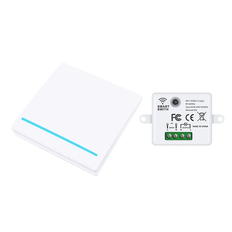 BAAE Tuya Wi-Fi Rf433mhz умный беспроводной переключатель 1Gang пульт дистанционного управления освещение настенные выключатели для светодиодной лампы 
BAAE Tuya Wi-Fi Rf433mhz умный беспроводной переключатель 1Gang пульт дистанционного управления освещение настенные выключатели для светодиодной лампы