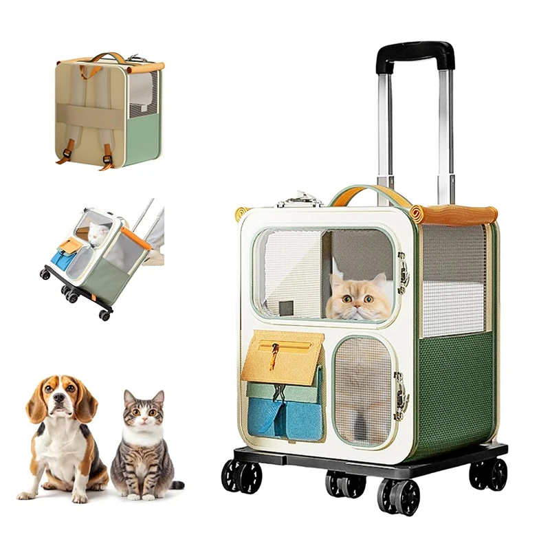 Portable Wheeled Pet Carrier Backpack Breathable Mesh Detachable Rolling Trolley Cat Dog Travel Bag for Outdoor Trip Vet
Portable Wheeled Pet Carrier Backpack Breathable Mesh Detachable Rolling Trolley Cat Dog Travel Bag for Outdoor Trip Vet