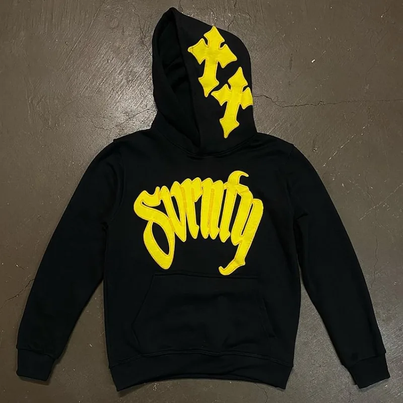 Cross Letter Graphic Print Pullover Hoodie Men Y2K Autumn Long Sleeves Vintage Oversize Sweatshirt Streetwear Women Tops
Cross Letter Graphic Print Pullover Hoodie Men Y2K Autumn Long Sleeves Vintage Oversize Sweatshirt Streetwear Women Tops