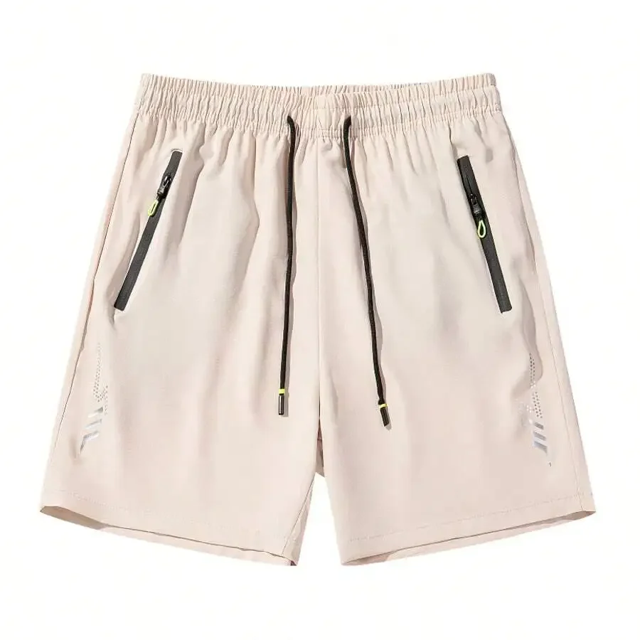 Mens Quick-Dry Sports Shorts With Zippered Pockets And Drawstring Waist
Mens Quick-Dry Sports Shorts With Zippered Pockets And Drawstring Waist