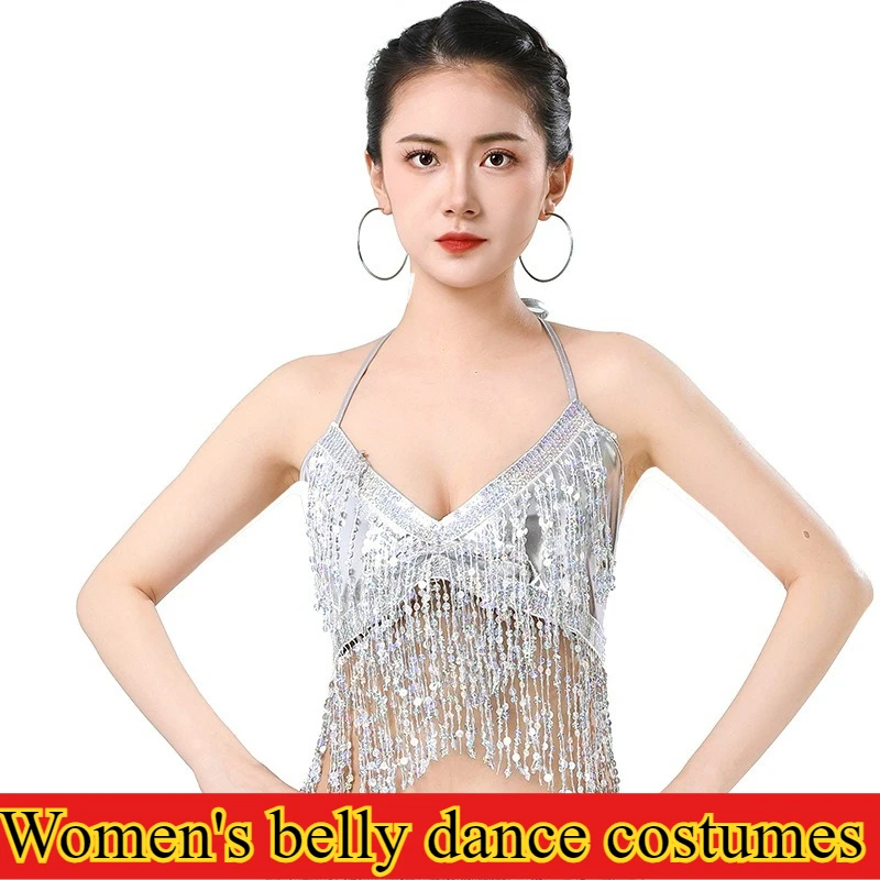 Women's Belly Dance Costumes Sequined Fringed Tops DS Nightclub Stage Women Sling Sequined Evening Dress Fringe Costume Fashion
Women's Belly Dance Costumes Sequined Fringed Tops DS Nightclub Stage Women Sling Sequined Evening Dress Fringe Costume Fashion