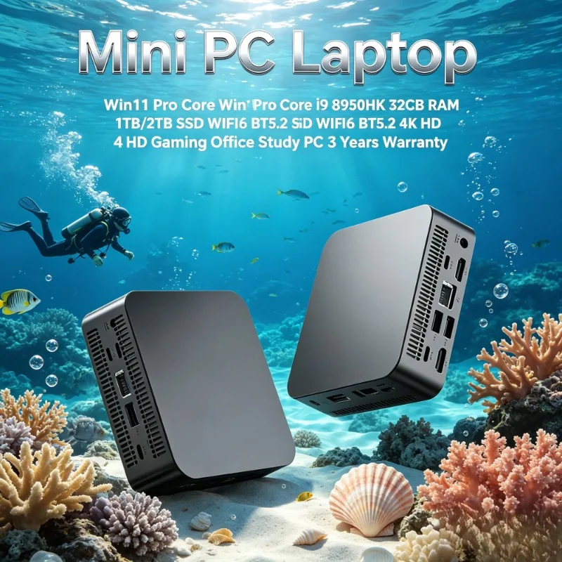 Mini PC Laptop Win11 Pro Core i9 8950HK 32GB RAM 1TB/2TB SSD WiFi6 BT5.2 4K HD Gaming Office Study PC 3 Years Warranty
Mini PC Laptop Win11 Pro Core i9 8950HK 32GB RAM 1TB/2TB SSD WiFi6 BT5.2 4K HD Gaming Office Study PC 3 Years Warranty