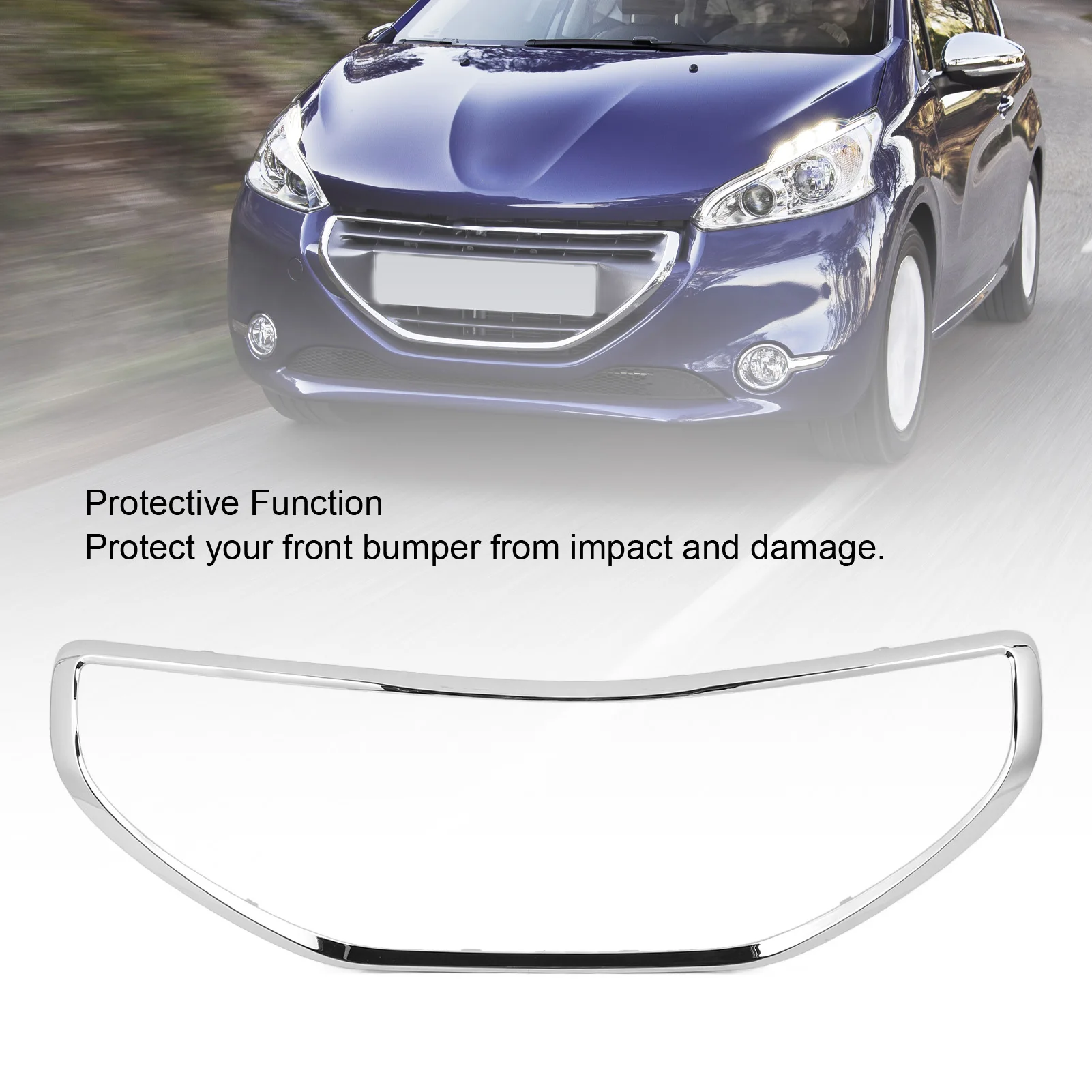 Front Bumper Grille Trim 1608112180 Chrome Reliable Protection Front Bumper Grille Cover Trim for Peugeot 208 2012-2015
Front Bumper Grille Trim 1608112180 Chrome Reliable Protection Front Bumper Grille Cover Trim for Peugeot 208 2012-2015