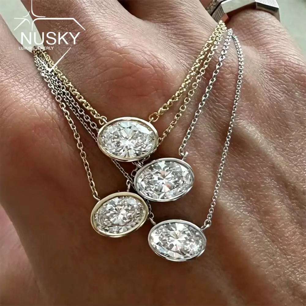 1.5CT East West Bezel Set Oval Cut Moissanite Pendant Necklace For Women D Color Lab Diamond S925 Silver 18K Gold Plated Jewelry
1.5CT East West Bezel Set Oval Cut Moissanite Pendant Necklace For Women D Color Lab Diamond S925 Silver 18K Gold Plated Jewelry