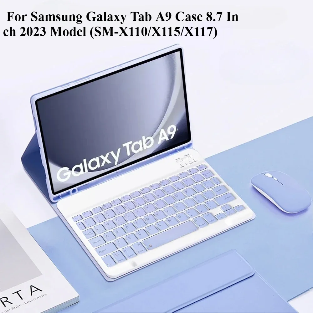 Кожаный чехол с клавиатурой для Samsung Galaxy Tab A9, 8,7 дюйма, 2023, съемный чехол с клавиатурой для планшета Samsung A9, 8,7 дюйма 
Кожаный чехол с клавиатурой для Samsung Galaxy Tab A9, 8,7 дюйма, 2023, съемный чехол с клавиатурой для планшета Samsung A9, 8,7 дюйма
