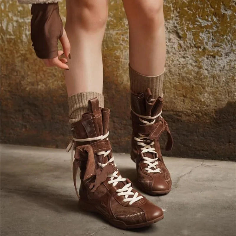 New Women's Shoes Fashion Genuine Leather Boxing Sneakers for Woman Exquisite Round Head Ankle Boots Designer Shoes Botas Mujer
New Women's Shoes Fashion Genuine Leather Boxing Sneakers for Woman Exquisite Round Head Ankle Boots Designer Shoes Botas Mujer