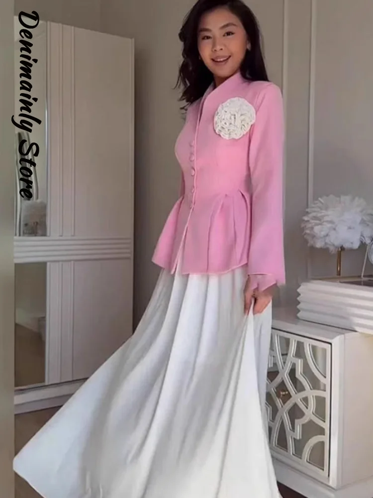 Fashion Women's Jacket Skirt Set V-neck Full Sleeve Single Breasted Slim Waist Top Pleated Skirts 2025 Office Lady 2 Piece Suit
Fashion Women's Jacket Skirt Set V-neck Full Sleeve Single Breasted Slim Waist Top Pleated Skirts 2025 Office Lady 2 Piece Suit