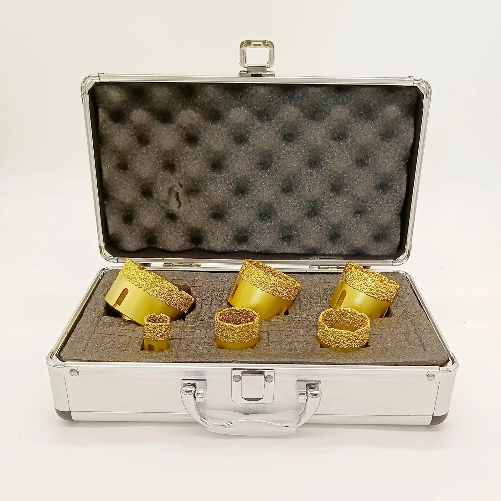 6 Pieces Diamond Hole Saws Carry with Storage Box 20/35/40/50/55/68mm Drill Accessories Tile Saw Cutting
6 Pieces Diamond Hole Saws Carry with Storage Box 20/35/40/50/55/68mm Drill Accessories Tile Saw Cutting