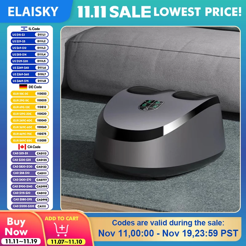 Массажер для ног, электрический полностью автоматический массажер для ног, подошва с подогревом, компрессионный разминающий ролик шиацу, релаксация
Массажер для ног, электрический полностью автоматический массажер для ног, подошва с подогревом, компрессионный разминающий ролик шиацу, релаксация