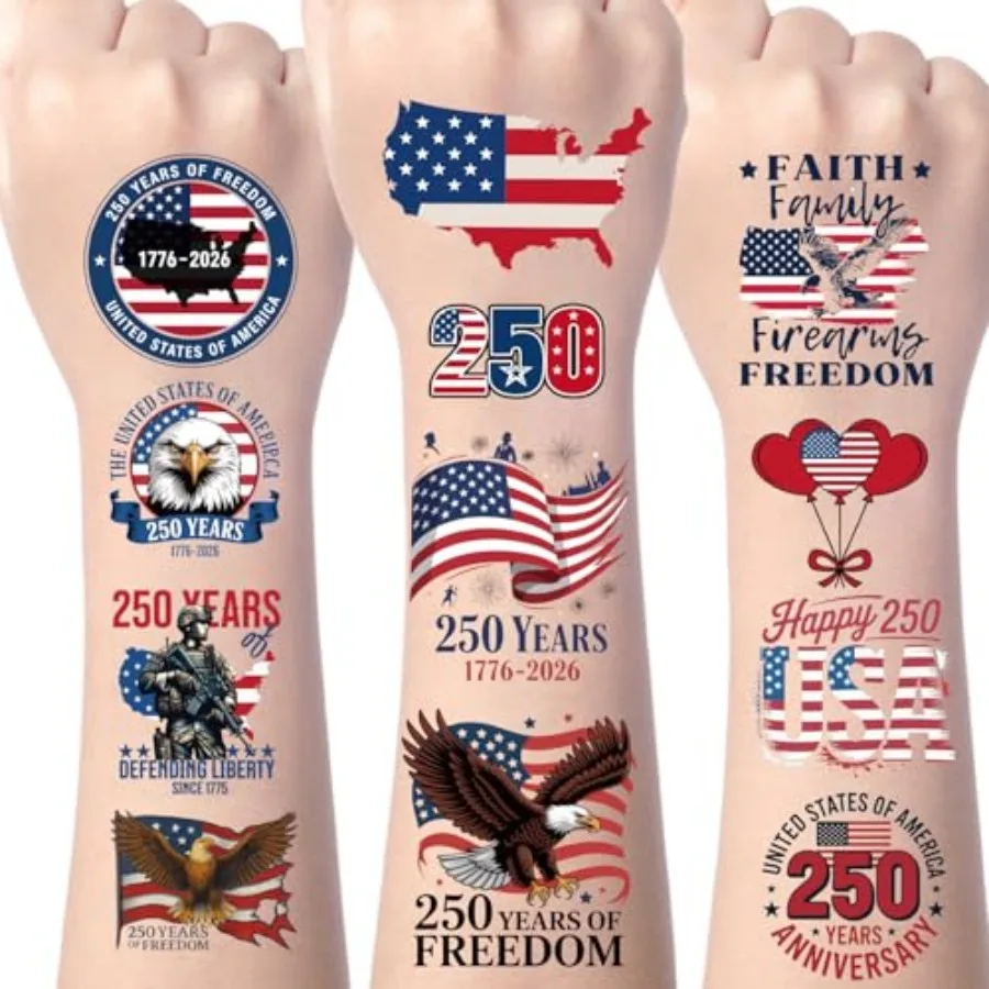 4th of July Tattoos Temporary - 200+ 250 Anniversary USA Party Decorations Accessories, Independent Day Party Favors Supplies,
4th of July Tattoos Temporary - 200+ 250 Anniversary USA Party Decorations Accessories, Independent Day Party Favors Supplies,