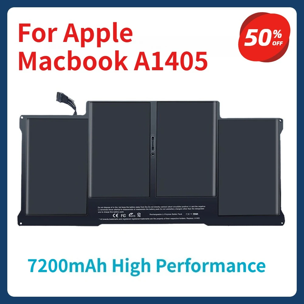 7200mAh High Performance A1375 A1406 A1405 A1377 Laptop Battery For Apple Macbook Air 11 13 Inch A1466 A1370 A1369 A1465
7200mAh High Performance A1375 A1406 A1405 A1377 Laptop Battery For Apple Macbook Air 11 13 Inch A1466 A1370 A1369 A1465