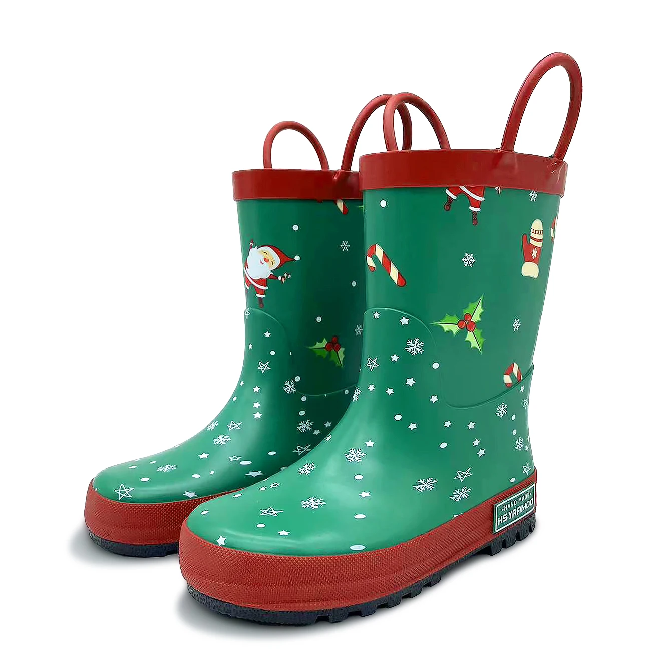 Christmas Green Kids Rain Boots Waterproof Rubber Toddler Rain Shoes with Handle for Boys & Girls No Fur Liner
Christmas Green Kids Rain Boots Waterproof Rubber Toddler Rain Shoes with Handle for Boys & Girls No Fur Liner
