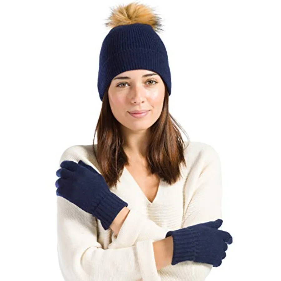 Fishers Finery Women's 100% Cashmere Pom Hat and Glove Set; with Gift Box
Fishers Finery Women's 100% Cashmere Pom Hat and Glove Set; with Gift Box