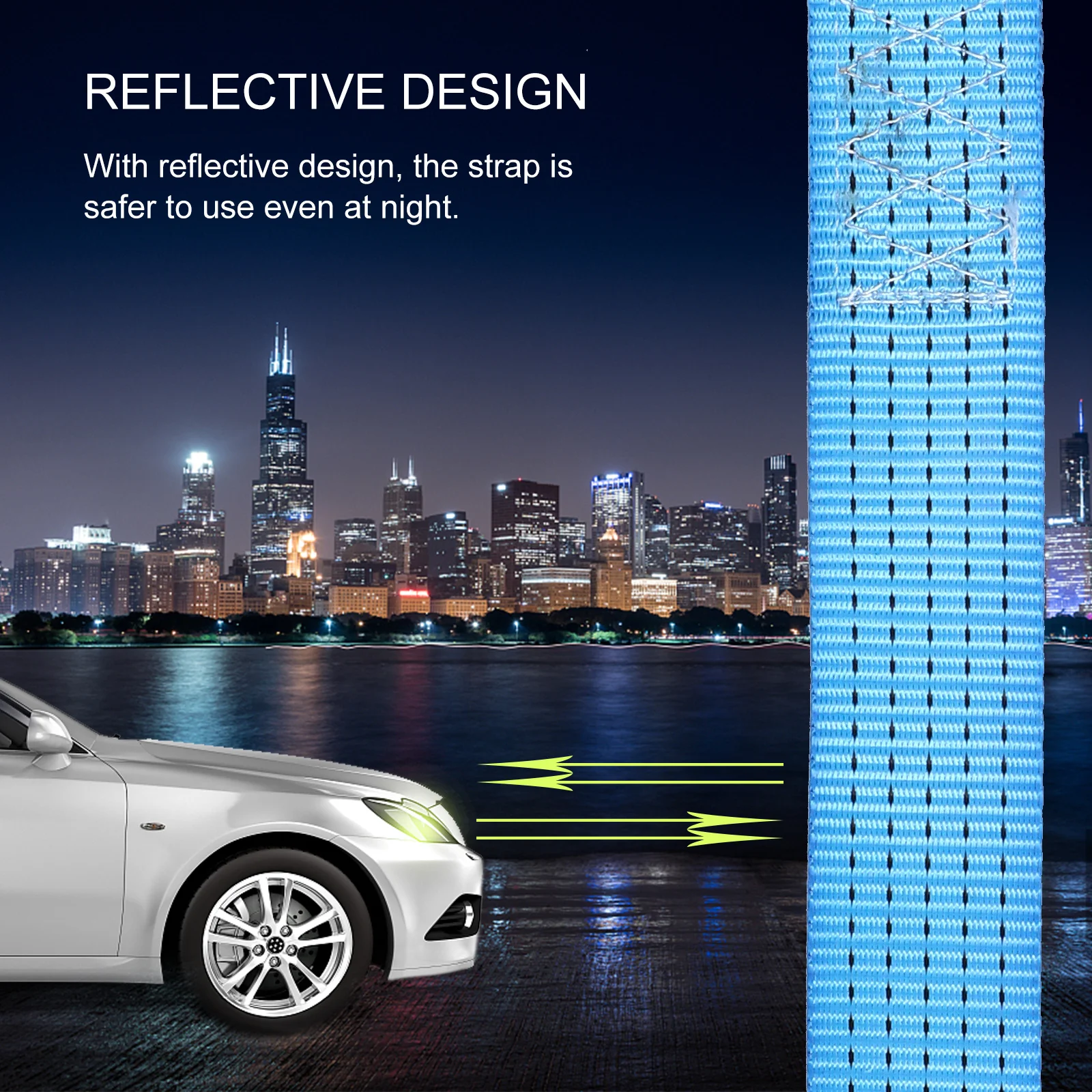 1 set Car Rope 3M 3T Reflective Nylon Strap Durable Shackle Hooks Nylon Tow Strap for Emergency Rescue Vehicle Straps 
1 set Car Rope 3M 3T Reflective Nylon Strap Durable Shackle Hooks Nylon Tow Strap for Emergency Rescue Vehicle Straps