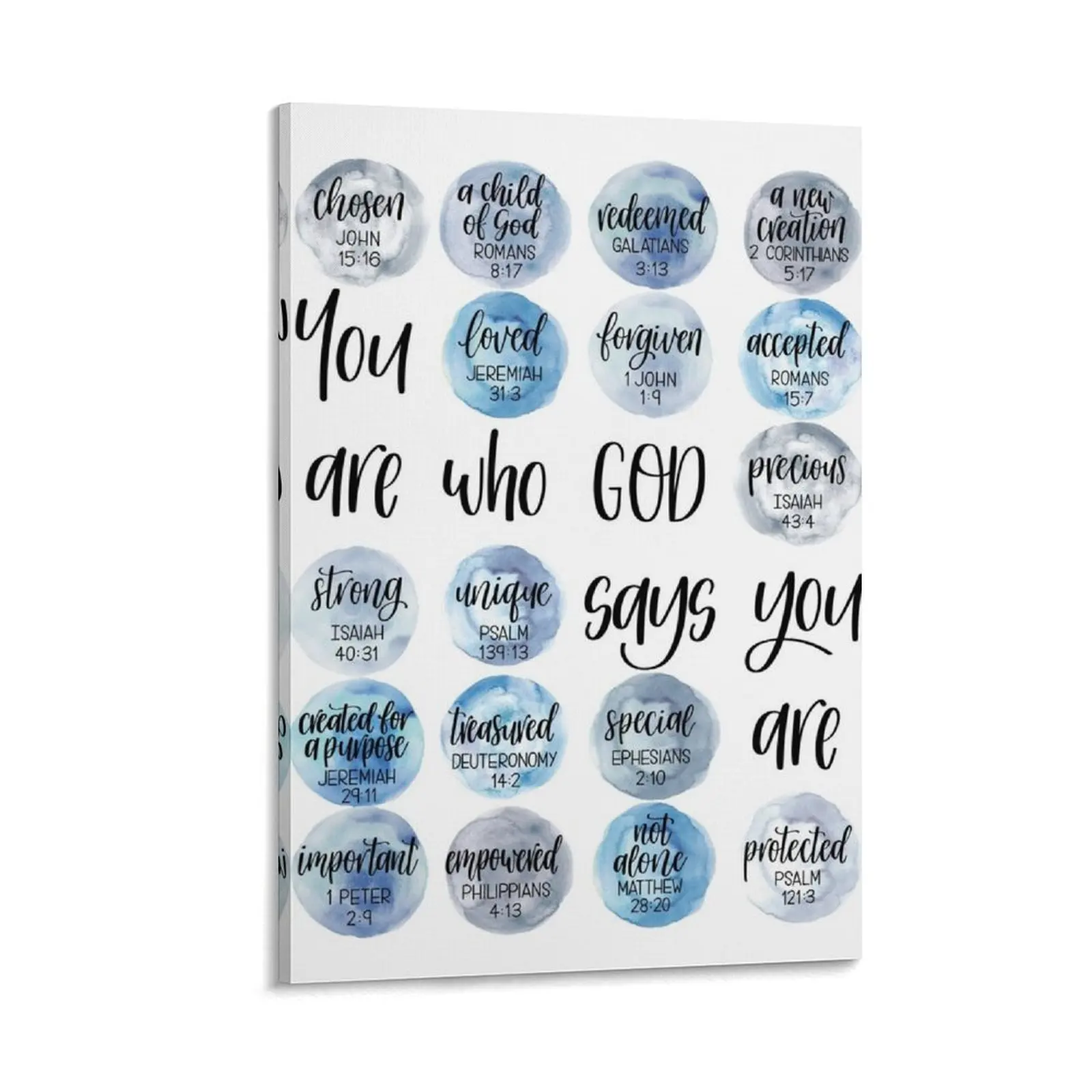 You are who God says you are - Identity in Christ artwork - Blue Grey theme Canvas Painting home and decoration posters
You are who God says you are - Identity in Christ artwork - Blue Grey theme Canvas Painting home and decoration posters