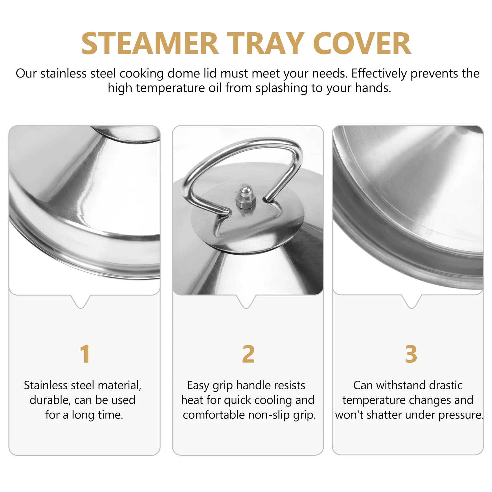 1pc Steamer Lid Stainless Steel With Handle Heat Resistant Non Slip Grip High Temperature Oil Splatter Protection Kitchen
1pc Steamer Lid Stainless Steel With Handle Heat Resistant Non Slip Grip High Temperature Oil Splatter Protection Kitchen