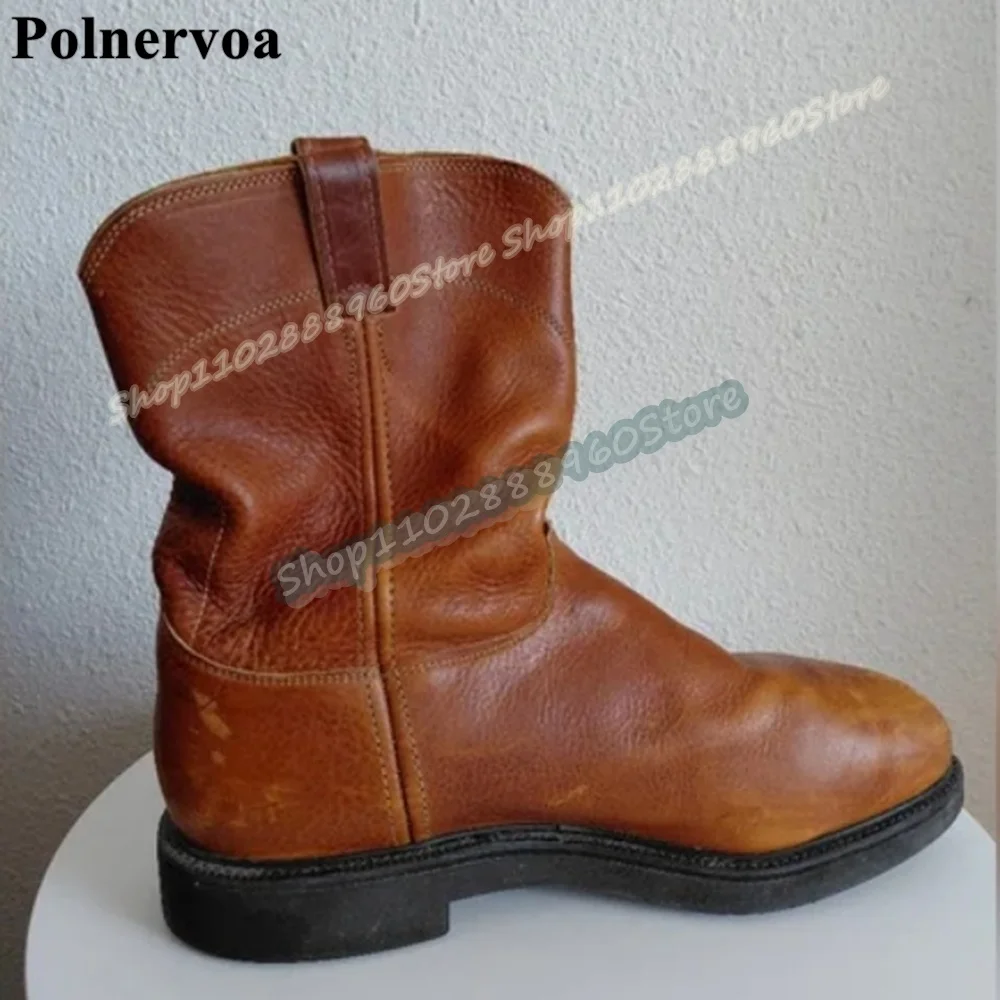 Big Size Mid Calf Brown Leather Handmade Men Boots Flats Party Shoes For Men Slip On Round Toe Fashionable Casual 2026 Men Shoes
Big Size Mid Calf Brown Leather Handmade Men Boots Flats Party Shoes For Men Slip On Round Toe Fashionable Casual 2026 Men Shoes