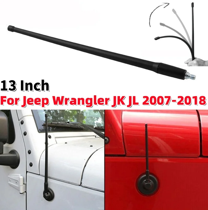 13 Inches Flexible Rubber Antenna Replacement For 2007-2018 Jeep Wrangler JK JL
13 Inches Flexible Rubber Antenna Replacement For 2007-2018 Jeep Wrangler JK JL