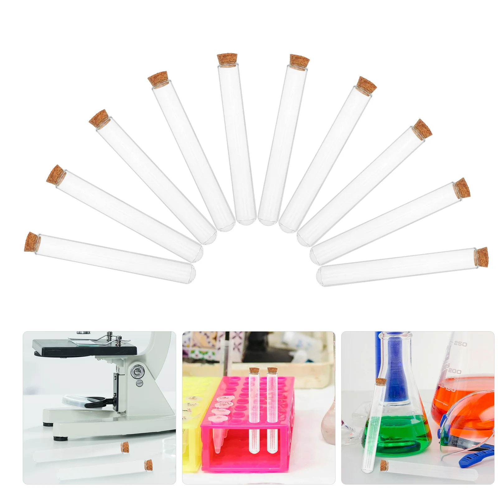 20 Pcs Experimental Glass Test Tube Tubes with Cork Stoppers Large for Plants Propagation Bottle Lab Vases
20 Pcs Experimental Glass Test Tube Tubes with Cork Stoppers Large for Plants Propagation Bottle Lab Vases