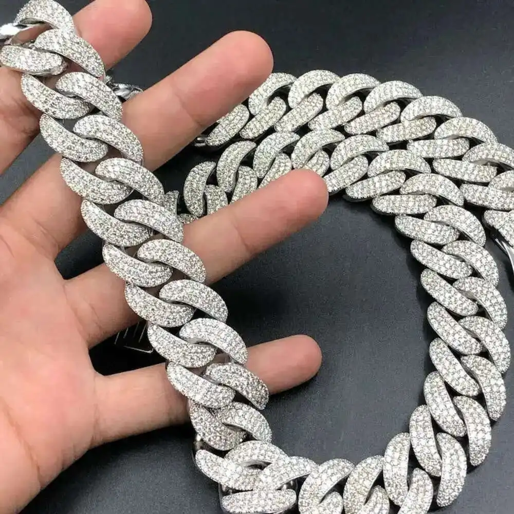 Модные украшения 25 мм кубинская ссылка Iced Out хип-хоп муассанит круглой огранки серебро 925 пробы Майами кубинская цепочка звенья
Модные украшения 25 мм кубинская ссылка Iced Out хип-хоп муассанит круглой огранки серебро 925 пробы Майами кубинская цепочка звенья
