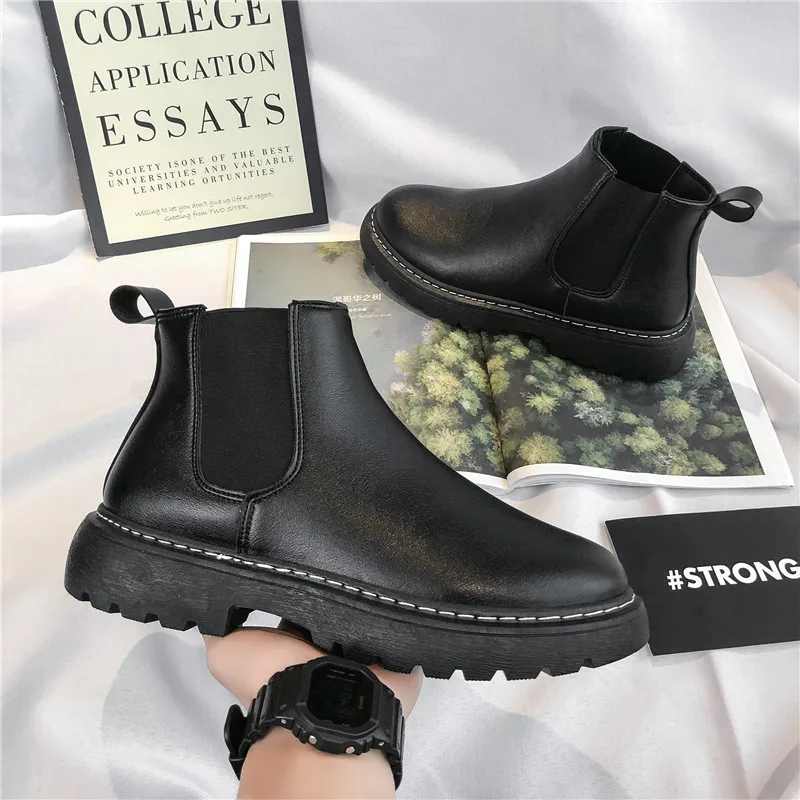 Spring and Autumn Men's Leather Boots Chelsea Short Boots Ankle Boots High Top Fashion Chimney Boots Outdoor Motorcycle Boots
Spring and Autumn Men's Leather Boots Chelsea Short Boots Ankle Boots High Top Fashion Chimney Boots Outdoor Motorcycle Boots