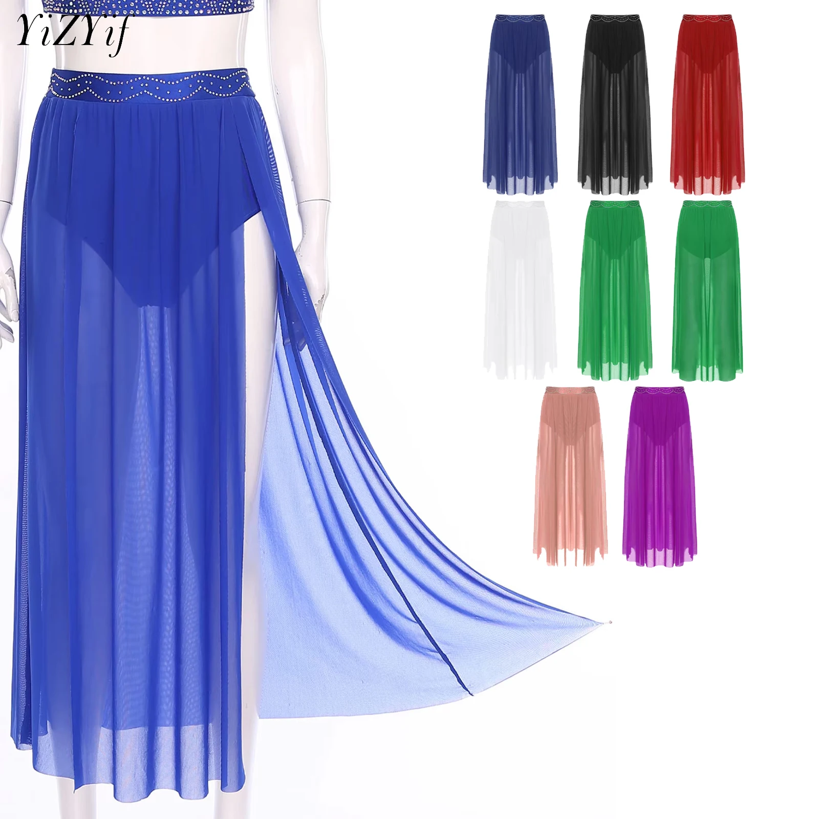 Adult Long Chiffon Ballet Skirts Women Lyrical Soft Ballet Dress Front Slit High Waist Sheer Mesh Modern Belly Stage Performance
Adult Long Chiffon Ballet Skirts Women Lyrical Soft Ballet Dress Front Slit High Waist Sheer Mesh Modern Belly Stage Performance