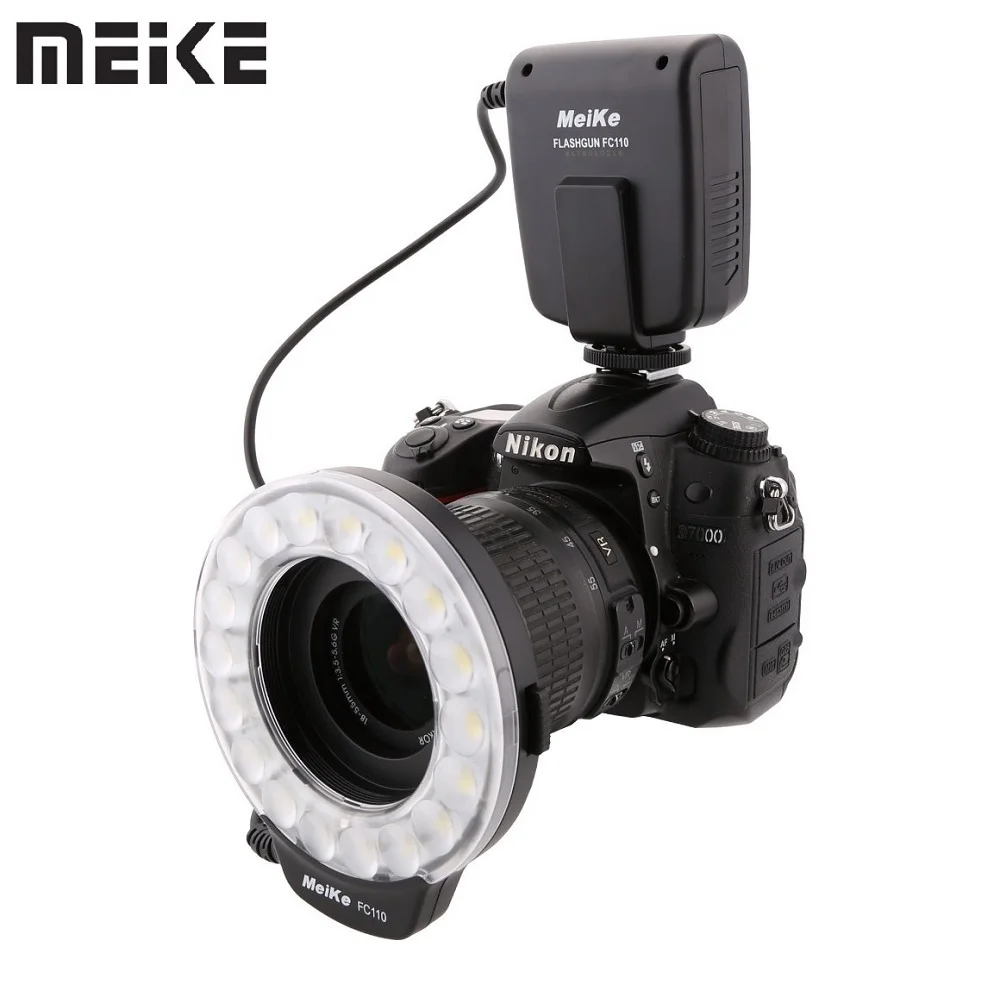 Meike Mk-FC110 LED Macro Ring Flash Speedlite for Canon Nikon Olympus DSLR Camera 70D 80D 550D D850 with 7 Adapter Rings
Meike Mk-FC110 LED Macro Ring Flash Speedlite for Canon Nikon Olympus DSLR Camera 70D 80D 550D D850 with 7 Adapter Rings