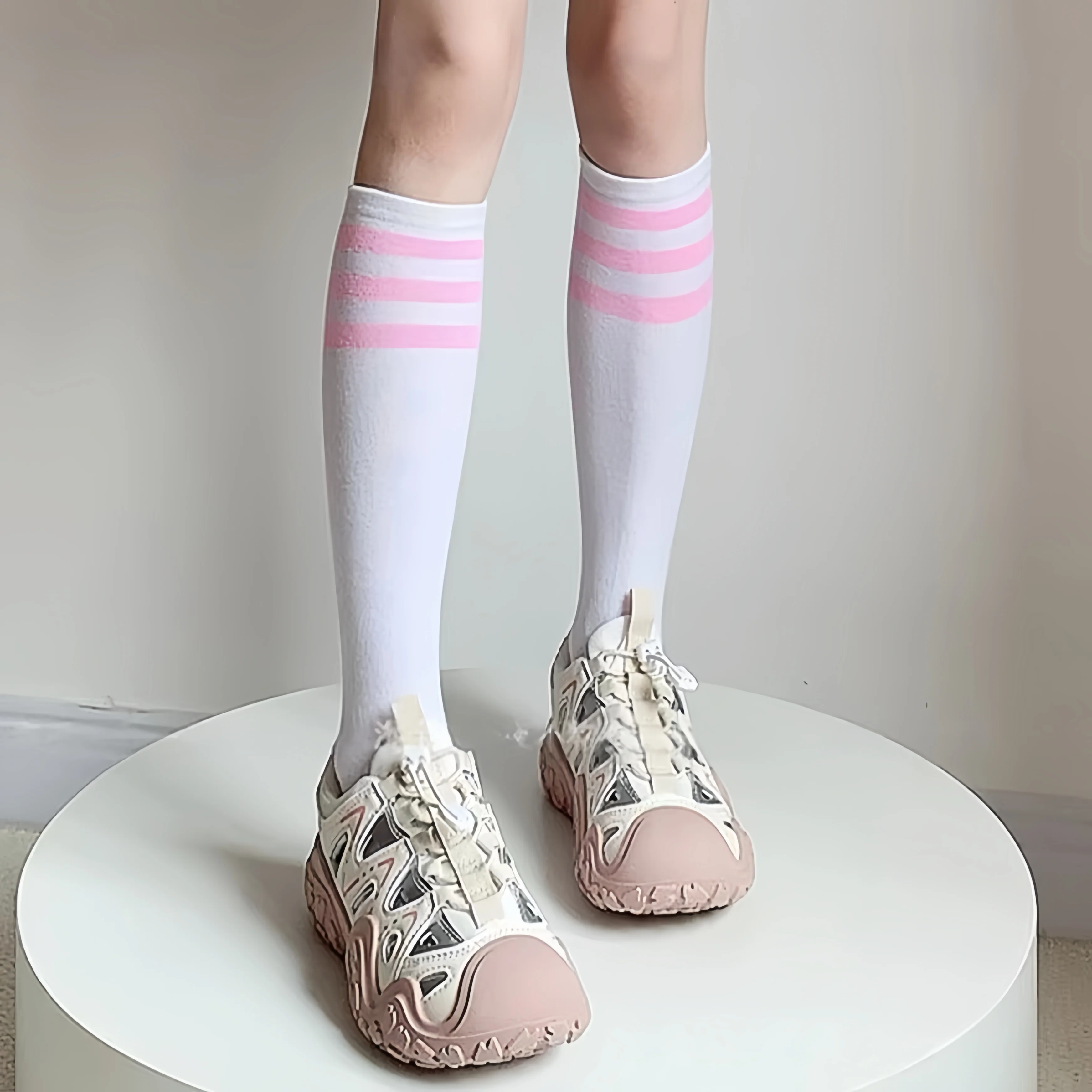 Japanese Style Knee High Socks Breathable Fabric Sports Dance Pink Stockings Women Girls Daily Wear Elastic Over The Calf Socks
Japanese Style Knee High Socks Breathable Fabric Sports Dance Pink Stockings Women Girls Daily Wear Elastic Over The Calf Socks