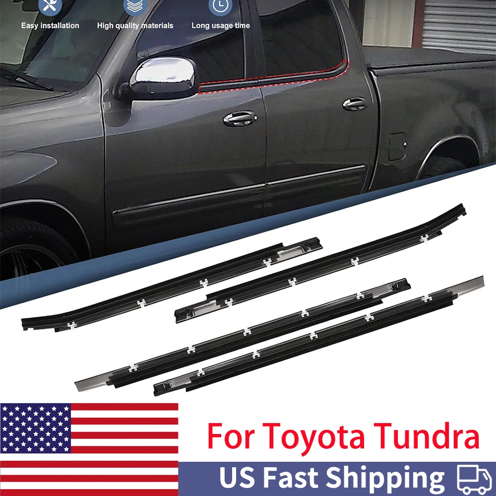 4 Pcs Molding Trim Door Outside Weatherstrip Window Seal Strip For Toyota Tundra Double Cab 2000-06 75710-0C010 Car Accessories
4 Pcs Molding Trim Door Outside Weatherstrip Window Seal Strip For Toyota Tundra Double Cab 2000-06 75710-0C010 Car Accessories