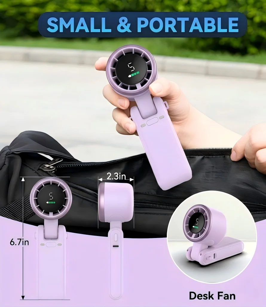 2026 New Turbo Handheld Fan - Three-in-One Foldable Portable Fan with Brushless Motor, 9-meter/second Wind Speed, 5 Speeds, LED Display Screen, Type-C Fast Charging, Suitable for Travel, Camping, Office Use, Outdoor Applications
2026 New Turbo Handheld Fan - Three-in-One Foldable Portable Fan with Brushless Motor, 9-meter/second Wind Speed, 5 Speeds, LED Display Screen, Type-C Fast Charging, Suitable for Travel, Camping, Office Use, Outdoor Applications