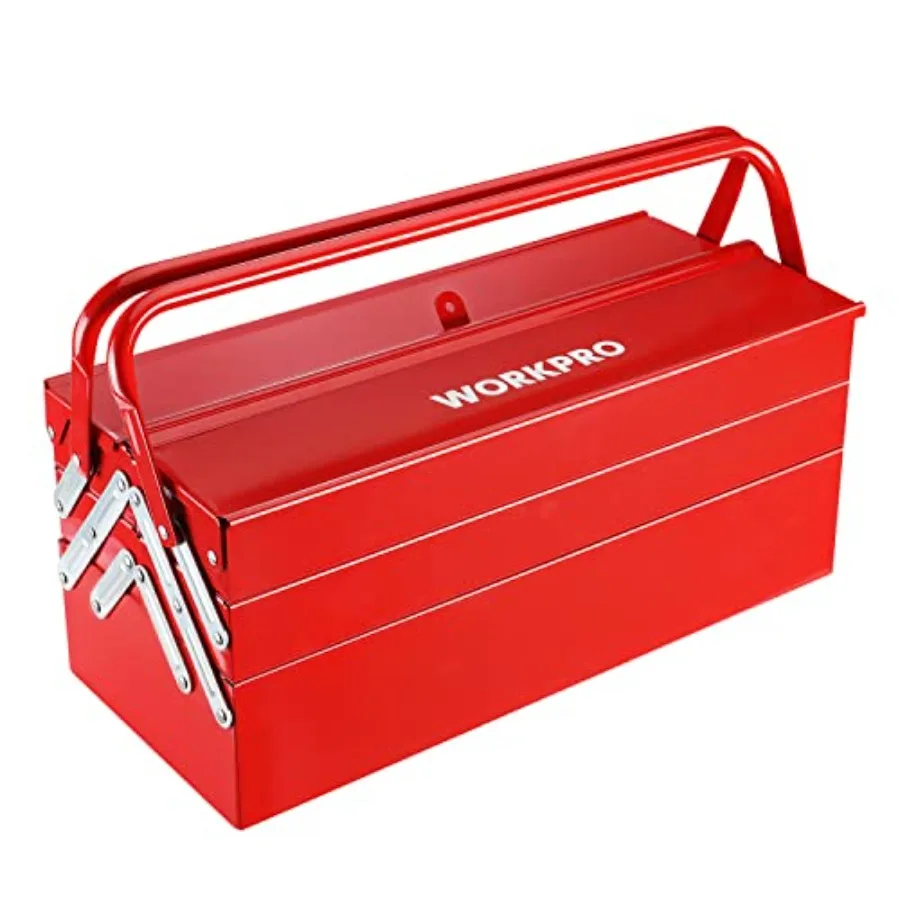 Metal Tool Box 18-inch Cantilever Folding Red Storage Box 3-Layer 5-Tray Multi-Function Tool Organizer Red
Metal Tool Box 18-inch Cantilever Folding Red Storage Box 3-Layer 5-Tray Multi-Function Tool Organizer Red