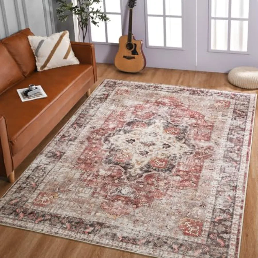 Boho Washable Rug 5x7 Rust Red Non Slip Area Rug Distred Indoor Carpet for Living Room Bedroom Kitchen Office
Boho Washable Rug 5x7 Rust Red Non Slip Area Rug Distred Indoor Carpet for Living Room Bedroom Kitchen Office
