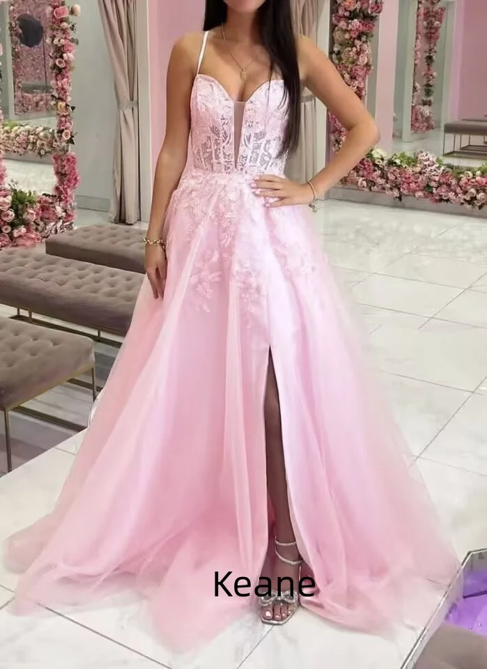 Розовое вечернее платье с иллюзионным эффектом, на тонких бретелях, с глубоким V-образным вырезом и высоким разрезом, на заказ, для особых случаев, выпускных вечеров
Розовое вечернее платье с иллюзионным эффектом, на тонких бретелях, с глубоким V-образным вырезом и высоким разрезом, на заказ, для особых случаев, выпускных вечеров