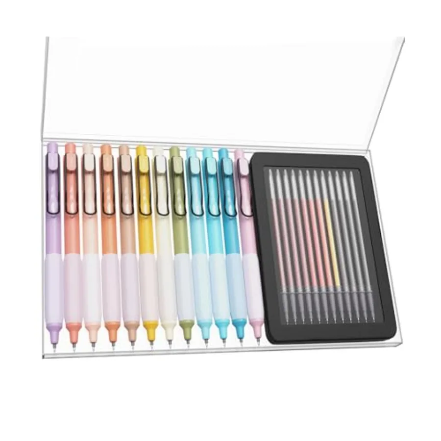 - Retractable Gel Pens with Case, 12 Pack, Assorted Color Ink, 12 Refills, Fine Point 0.5 mm, Fast Dry, Smooth Writing, Cute Ge
- Retractable Gel Pens with Case, 12 Pack, Assorted Color Ink, 12 Refills, Fine Point 0.5 mm, Fast Dry, Smooth Writing, Cute Ge